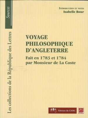 cover image of Voyage philosophique d'Angleterre